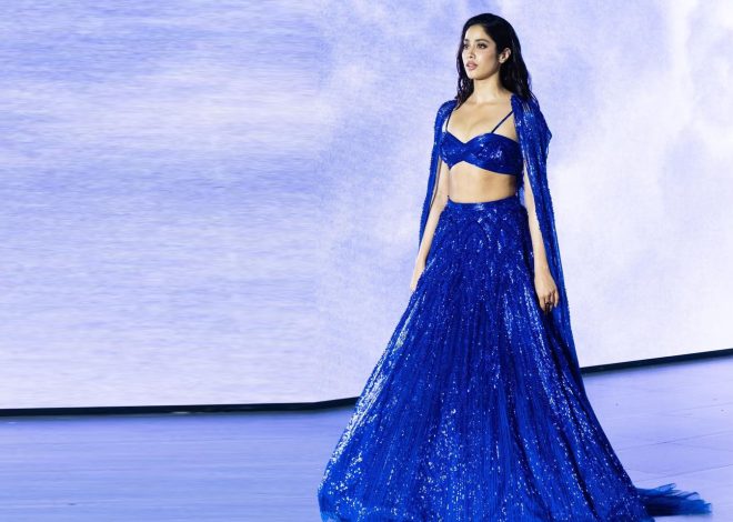 Janhvi Kapoor Stuns in Electric Blue Gaurav Gupta Gown at India Couture Week