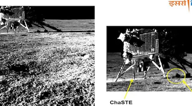 Chandrayaan-3 Pragyan Rover Captures First Image of Vikram Lander at Shiv Shakti Point
