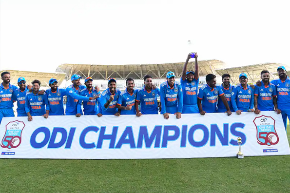 India thrash West Indies by 200 runs to win ODI series 2-1
