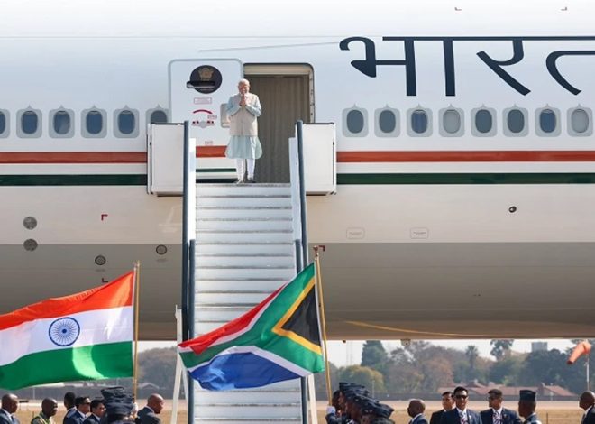 PM Modi Arrives in South Africa for BRICS Summit, Given Ceremonial Welcome