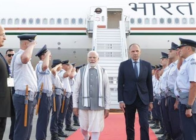 PM Modi Lands in Athens for One-Day Visit After BRICS Summit