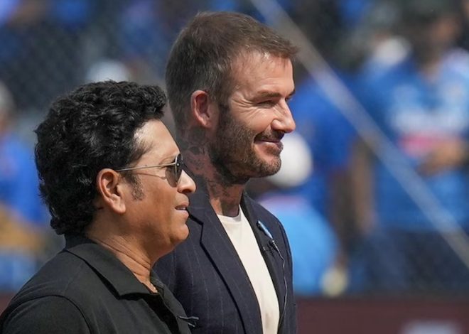 David Beckham attends his first-ever World Cup semifinal in India