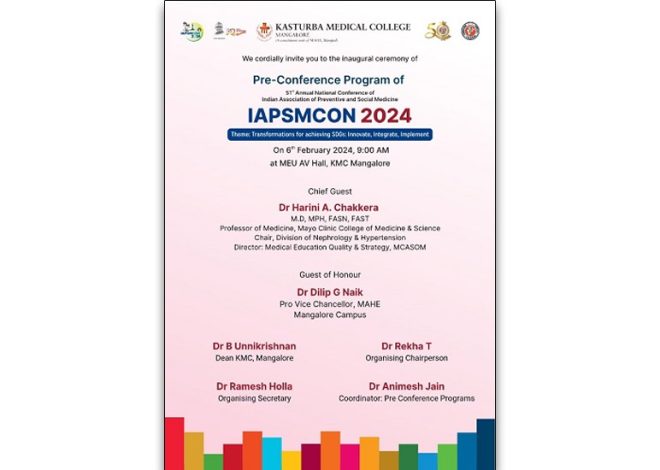 The 51st IAPSMCON-2024 Will be Organized by the Department of Community Medicine, Kasturba Medical College Mangalore