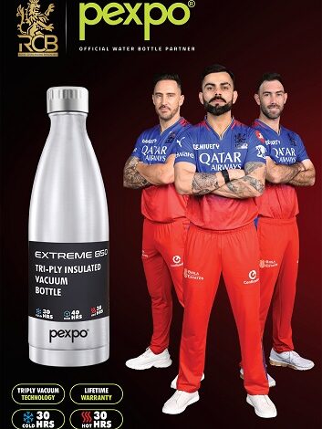 Pexpo Join Forces with Royal Challengers Bengaluru as Official Water Bottle Partners for T20 season 2024, Promoting Environmental Sustainability